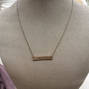 Gold Bar Necklace with 'MRS' Engraving